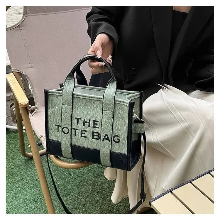 Hot Sale Of The Season New Women's PU Leather 3D Square Shoulder Bag Letter Tote Bag Color Block Fashionable Ladies Crossbody Ba - M & M Global