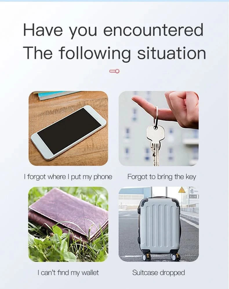 Mini GPS Locator AntiLost Alarm Wallet Keychain Smart Tag Bluetooth-Compatible Tracer Keychain Dog Pet Child Tracker Key Finder - M & M Global