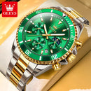 OLEVS 2870 Men's Watches Moon Phase Steel Calendar Chronograph Original Quartz Watch Big Rota Dial Luxury Sports Wristwatches