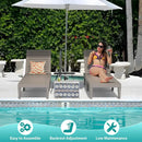Outdoor Chaise Lounge Chair Set of 2 for Poolside Patio, Water-Resistant Tanning Chair Recliner with Adjustable Backrest,