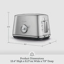 Luxe Toaster 2 Slice BTA735BSS, Brushed Stainless Steel - M & M Global