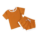 2025 New Style Baby Boy Clothes Sets For Children Kids Girls Clothes Ribbed Solid Cotton Short Sleeve Tee＋Pants Toddler Clothing - M & M Global