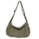 Casual Canvas Messenger Bag Versatile Flip Large Capacity Shoulder Book Bag For Student Adjustable Crossbody Bag For Men Women - M & M Global