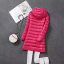 Plus Size 5xl Women's Long Puffer Jacket 2023 New Arrivals Autumn Winter Female Hat Detachable White Duck Down Coat