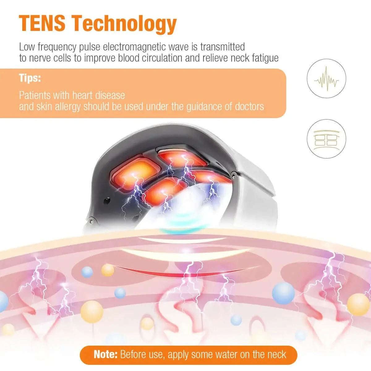 Electric Neck Shoulder Pulse Massager Kneading 4 Head TENS Magnetic Pulse Heating Cervical Vertebra Relax Pain Relief Massage - M & M Global