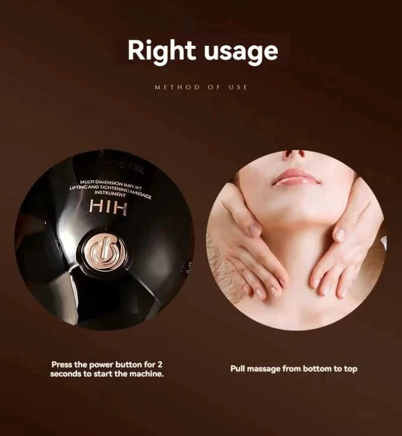 Gold Electric Facial Beauty Instrument Lifting And Firming Facial Eye Massager Household Vibration Ultrasonic Massager - M & M Global
