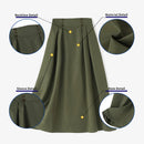 ZANZEA Women Solid Long Skirts Vintage High Waisted Pleating Jupe 2024 Summer Spring A-line Skirts Fashion Buttons Maxi Faldas