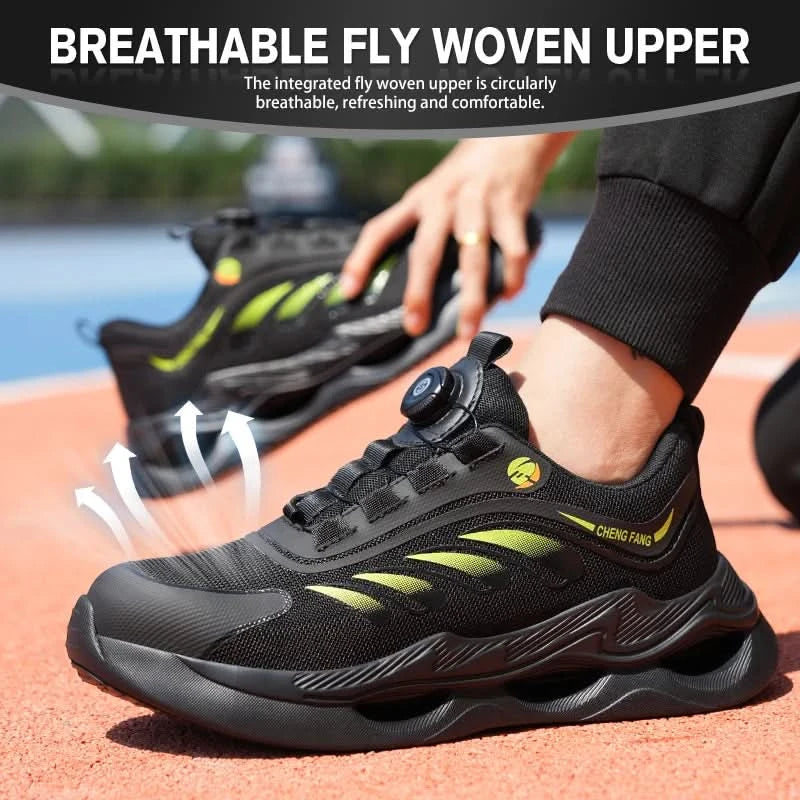Soft sole lace-free anti-smash and anti-puncture safety shoes