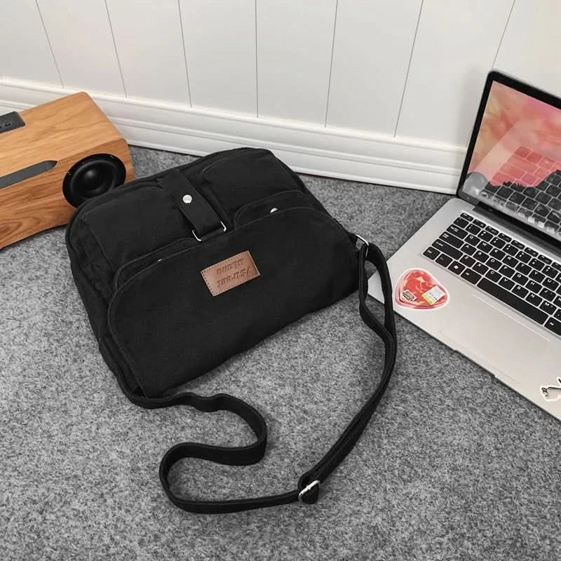 High Quality Canvas Handbag Shoulder Bags Large Capacity Crossbody Bags For Women Simple Casual Messenger Bag Student School Bag - M & M Global