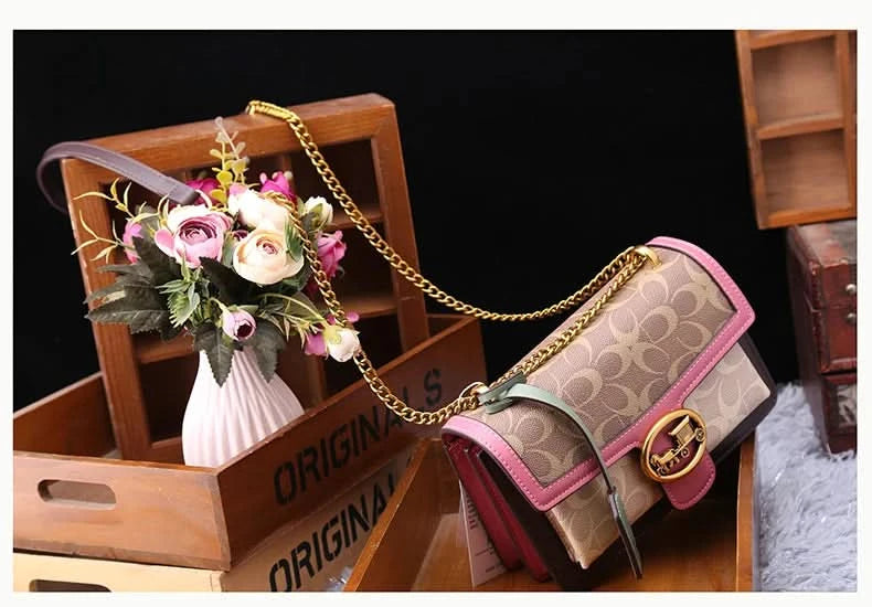 Light luxury women's bag 2025 new high-end color contrast single shoulder underarm bag designer fashionable crossbody small squa - M & M Global