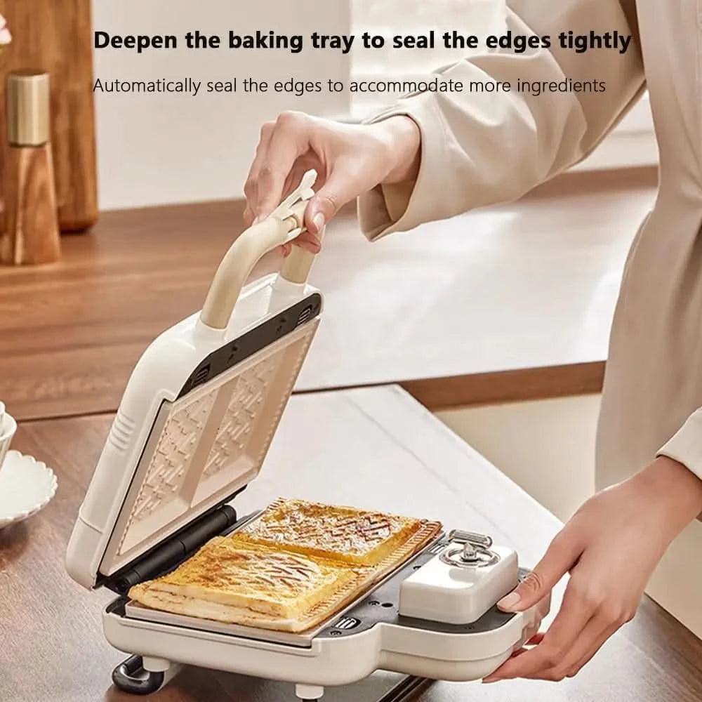 Sandwich Breakfast Machine, Small Bread Machine, Double Disc Sandwich Breakfast Machine, Replaceable Baking Sheet, Can Make Sand - M & M Global