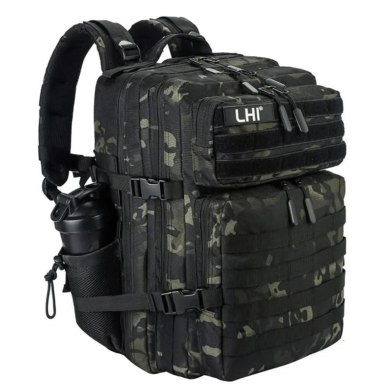 LHI 45L/35L/25L Tactical Backpack for Men and Women Waterproof Athlete Gym Outdoor Bag Travel Hiking Rucksack with Bottle Holder - M & M Global
