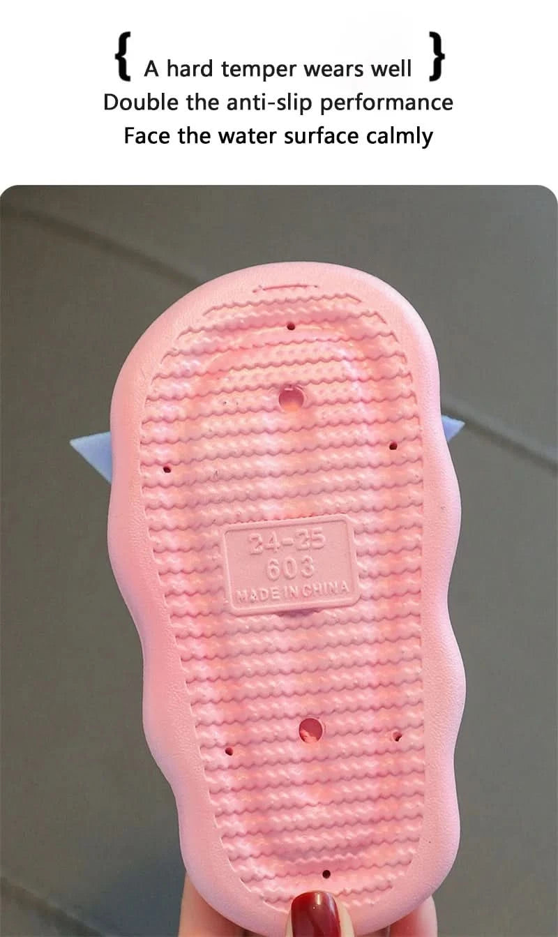 Summer New Kids Home Shoes Anti Slip Soft Sole Girls Bath Slipper Cartoon Cute Flower Bow Princess Slippers Children Beach Shoes - M & M Global
