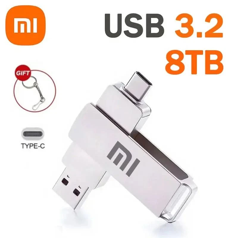 Xiaomi 16TB Flash Drive USB 3.2 Super High Speed Flash Drive Metal Transfer Mini U Disk Pen Drive Type C Memory Disk SSD U Drive - M & M Global