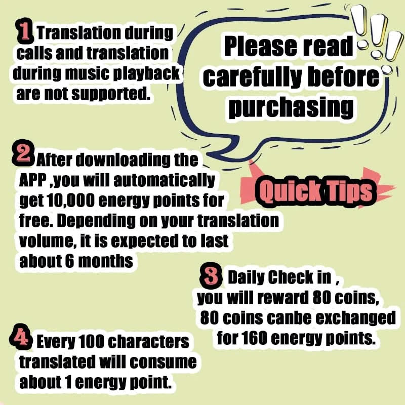 GREATWALL Translation Ear Clip, Touch Control,No Delay,High Definition Sound Quality, Can Translate 144 Languages Online
