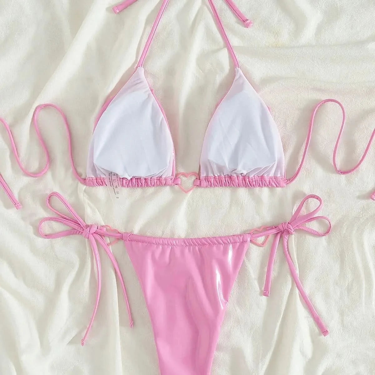 Sexy PU Bikinis 2025 Women's Swimwear Female Swimsuit For Swimming Wear Bathing Suits Brazilian Bikini Set Beachwear Pool Bather - M & M Global