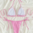 Sexy PU Bikinis 2025 Women's Swimwear Female Swimsuit For Swimming Wear Bathing Suits Brazilian Bikini Set Beachwear Pool Bather - M & M Global