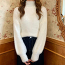 2025 Winter Imitate Mink Wool Hot Fleecing Female Turtleneck Elastic Casual Sweater Women Knitted Tops Pullovers Soft  Warm