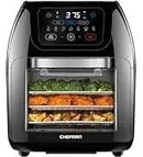 Easy-View Air Fryer - 8 Qt Family Size with Viewing Window, One-Touch Digital Control with 4 Presets, Nonstick & Dishwasher Safe - M & M Global