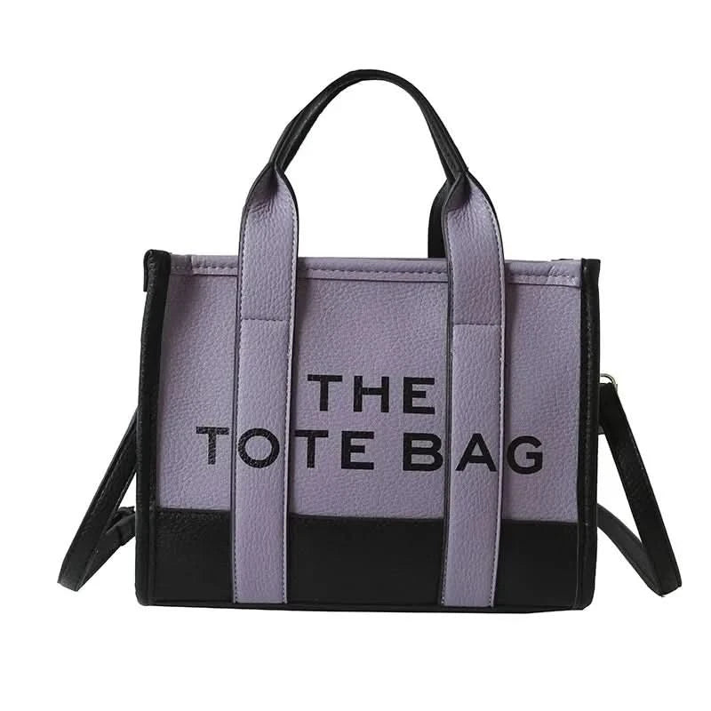 Hot Sale Of The Season New Women's PU Leather 3D Square Shoulder Bag Letter Tote Bag Color Block Fashionable Ladies Crossbody Ba - M & M Global