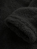 Fleece Solid Colour Hoodie Casual Long-Sleeved Hooded Sweatshirt Women's Autumn And Winter New Models 2024 Warm Solid Colour