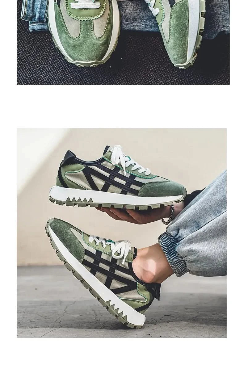 New men's trendy versatile casual sports shoes, men's thick-soled lightweight non-slip breathable trendy shoes кроссовки мужские - M & M Global