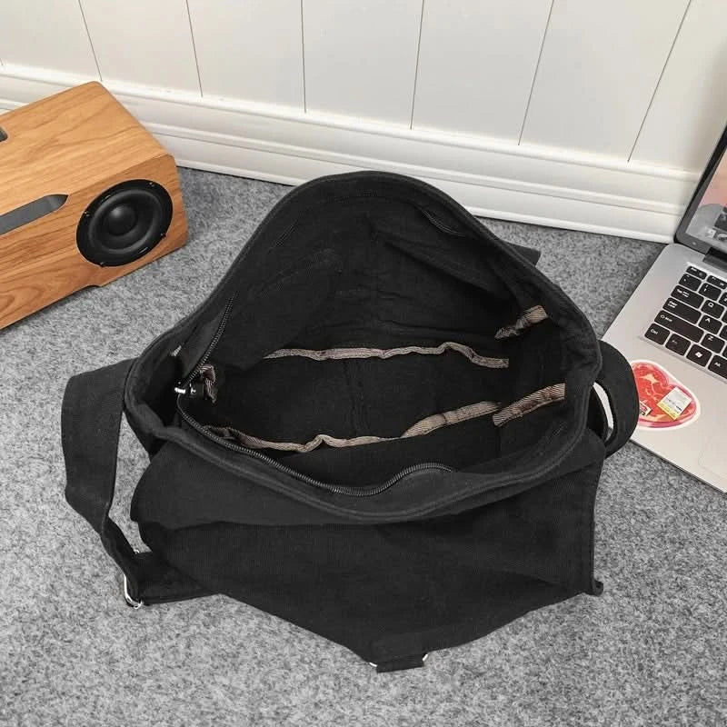 High Quality Canvas Handbag Shoulder Bags Large Capacity Crossbody Bags For Women Simple Casual Messenger Bag Student School Bag - M & M Global