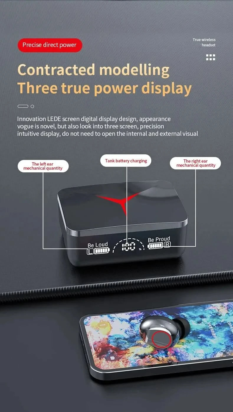 Original TWS M90 Wireless Headphones Sliding Cover Gaming Earphone Bluetooth 5.3 Sport Earbuds Music Headsets For Iphone Xiaomi - M & M Global