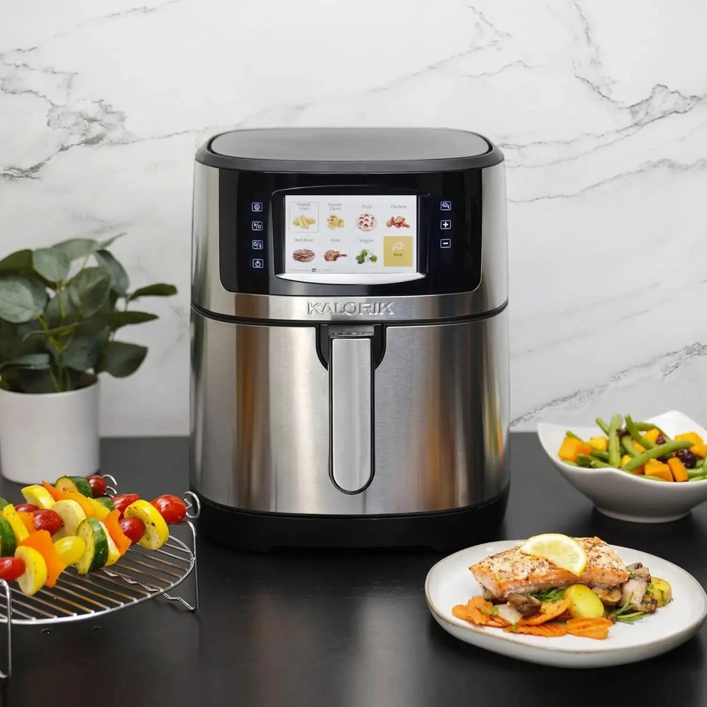 SELECT 7 Quart High-Resolution Air Fryer with Selector Controls, Stainless Steel - M & M Global