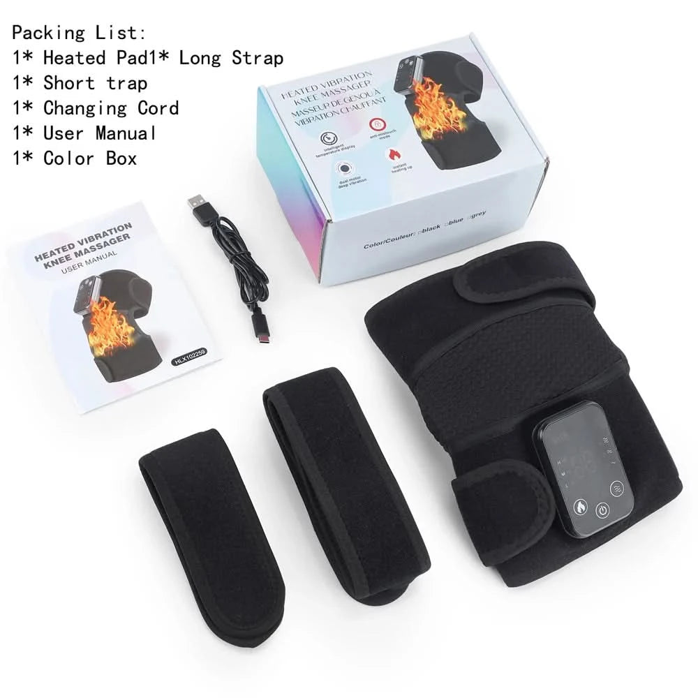 Knee Heating Massager Joint Physiotherapy Quick Effect Electric Pain Relief Hot Compress Vibration Massage Rechargeable Gift - M & M Global