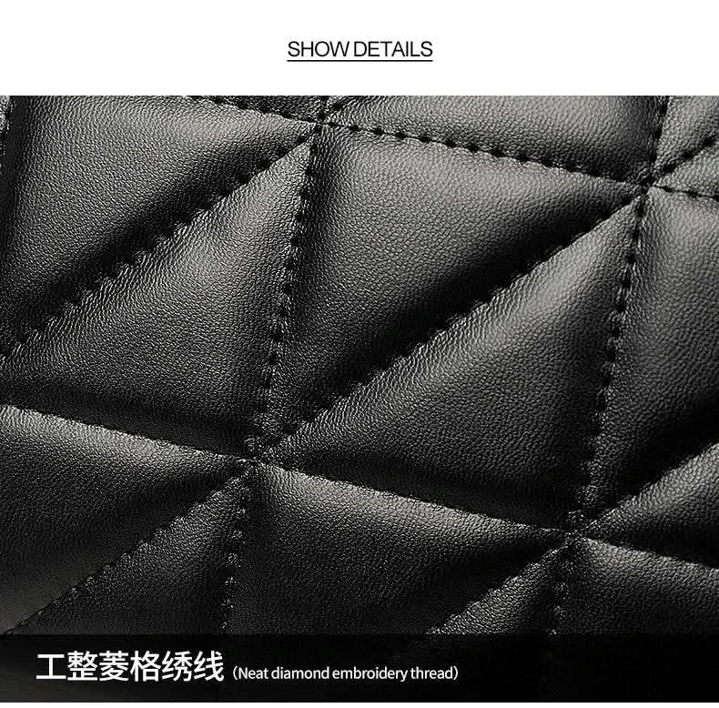 Classic Quilted Detail Square Bag, Solid Color Flap Shoulder Bag, All-Match Chain Bag - M & M Global