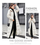 Korean Style Thickened Winter Cotton Jacket Women's Long Coat with Fur Collar Slim Fit Hooded Ladies' Cotton Padded Coat