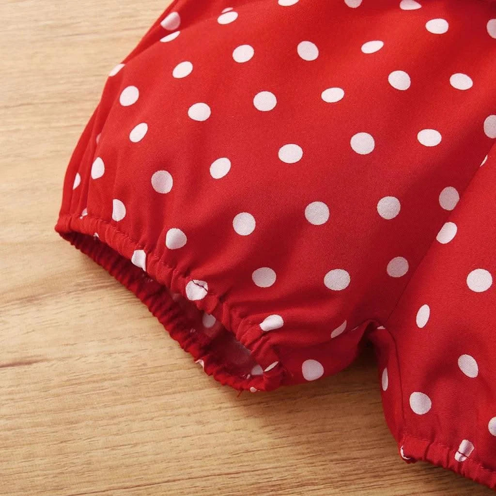 Baby Girl 0-18 Months 3PCS Clothing Set Love Short Sleeve Romper+Polka Dot Shorts+Headband Summer Daily Casual Newborn Baby Girl - M & M Global