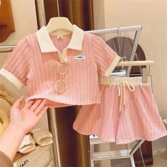 Baby Girls Clothes Set Kids Cute Sweet Casual Short Sleeve Top Pant Outfit Sets Summer Children Comforts Sportswear 2-10Years - M & M Global