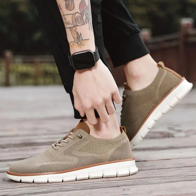 YRZL Men Casual Sports Shoes Anti Slip Wear-Resistant Breathable Cushioning Color Blocking Design Versatile Casual Sports Shoes - M & M Global