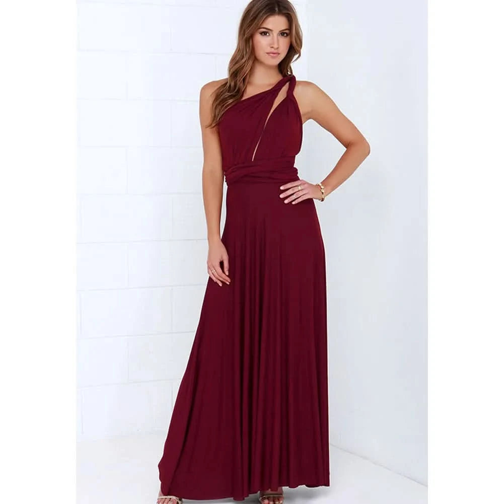 Sexy Women Multiway Wrap Convertible Boho Maxi Club Red Dress Bandage Long Dress Party Bridesmaids Infinity Robe Longue Femme - M & M Global