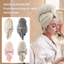 Microfiber Hair Towel Extra Large Wrap Quick Dry Hair Towel Wrap With Elastic Band , Ultra Absorbent Soft Hair Towel Wrap Turban - M & M Global