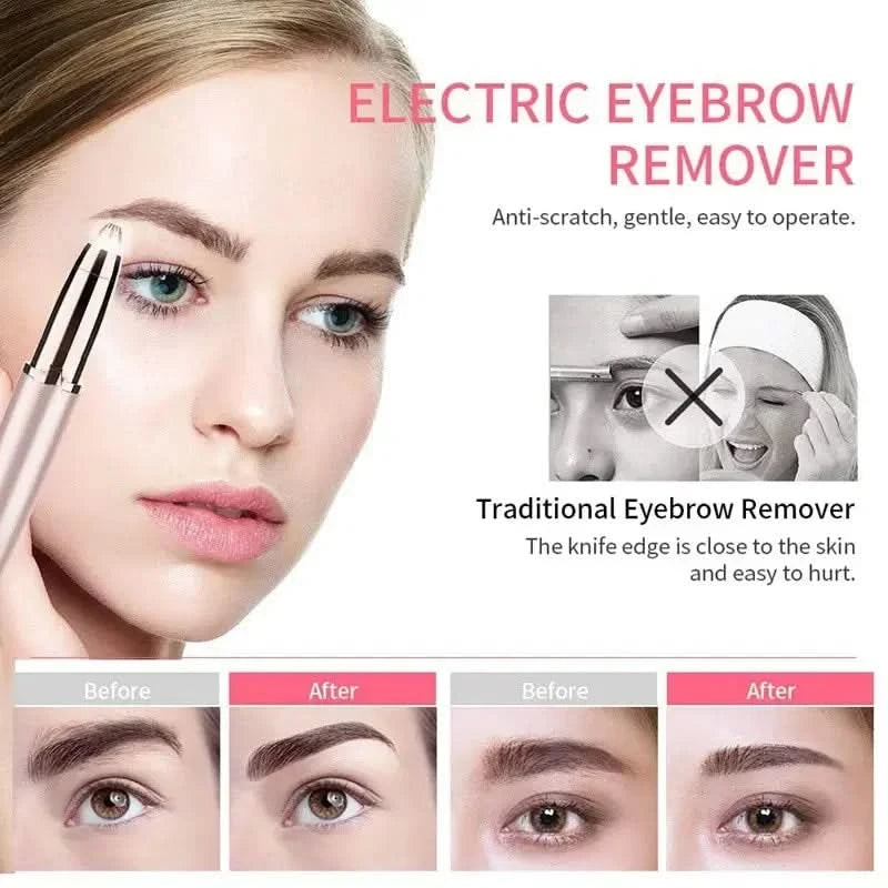 Electric Eyebrow Trimmer Security Hair Removal Eye Brow Epilator USB Charger Mini Shaper Shaver Hair Removal Painless Beauty - M & M Global