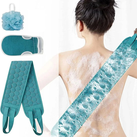 Exfoliating Body Scrubber Set - Includes Back Scrubber, Bath Glove And Shower Bath Sponge Loofah - M & M Global