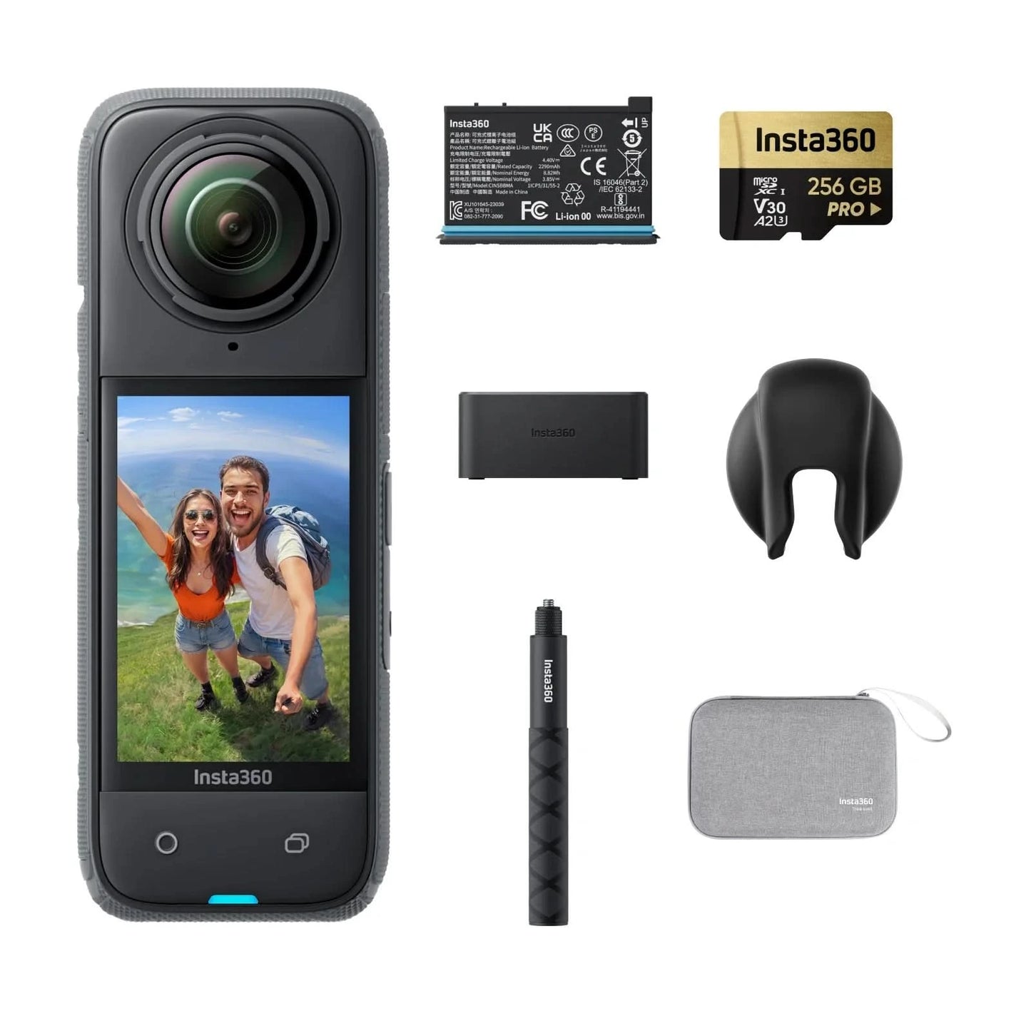 Insta360 X4 - 8K Waterproof 360 Action Camera, 4K Wide-Angle Video, Invisible Selfie Stick,  135 Min Last，Removable Lens Guards, - M & M Global