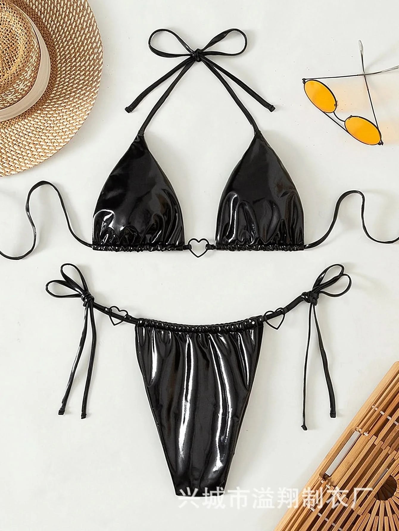 Sexy PU Bikinis 2025 Women's Swimwear Female Swimsuit For Swimming Wear Bathing Suits Brazilian Bikini Set Beachwear Pool Bather - M & M Global