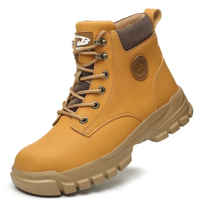 Mens Puncture-Proof Steel Toe Safety Boots Oil & Slip-Resistant Industrial Shoe Outdoor Work Shoes for Mechanics & Construction