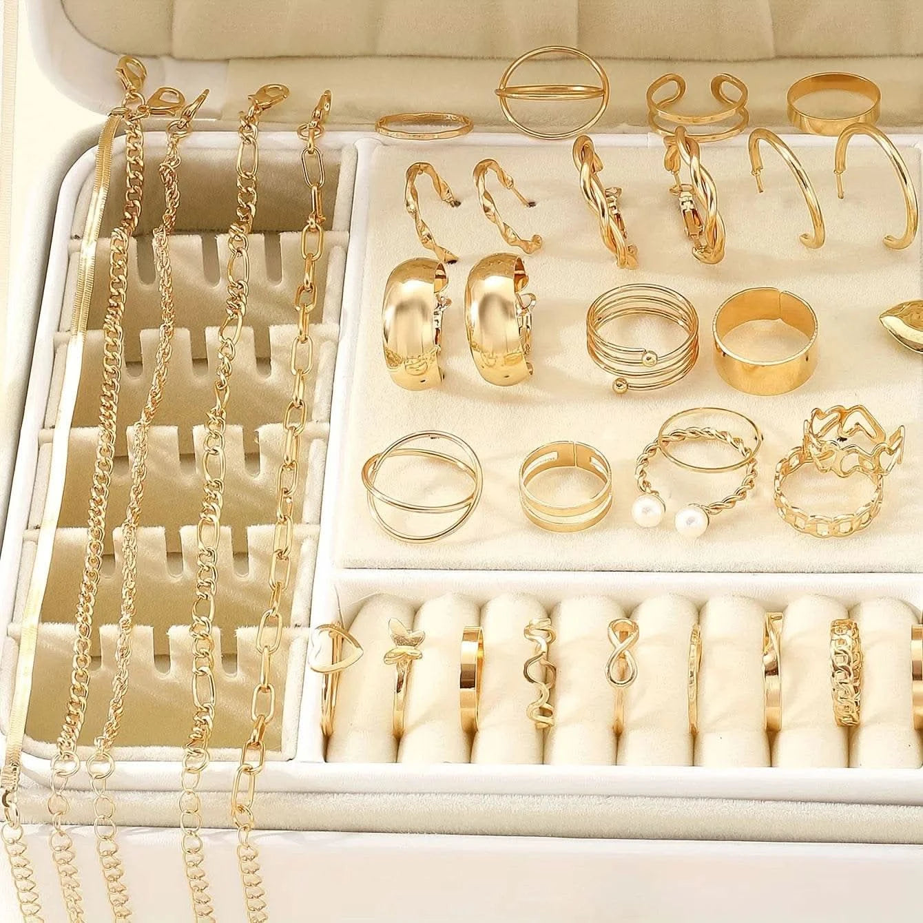 54-Piece Elegant Assortment With Earrings, Necklaces, Rings, Bracelets, Versatile 4-in-1 Collection For Daily Jewelry Set - M & M Global