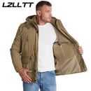 LZLLTT Men Winter Warm Parkas Mens Fleece  Jacket Parkas Men Casual Cotton Outdoor Fur Trench Padded Jackets Coats