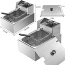 Heavy Duty Deep Fryer, 6.3QT/6L Stainless Steel Large Single-Cylinder Electric Fryers with Removable Basket and Professional Hea - M & M Global
