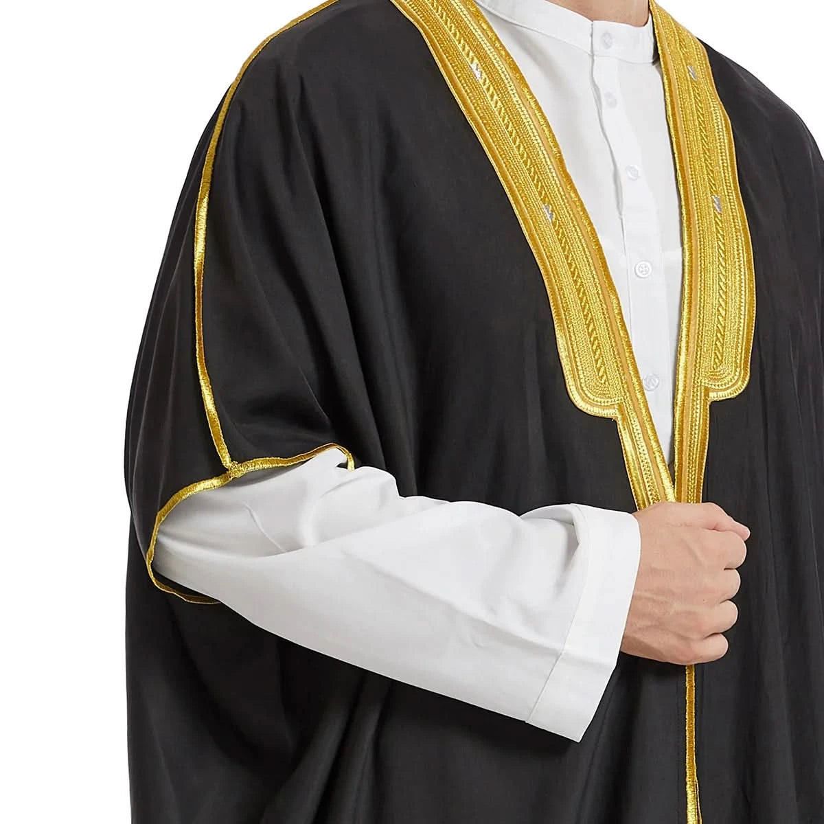 Muslim Arab Men Thobe Thawb Caftan Eid Jubba Thobe Mens Cardigan Abaya Long Dress Ramadan Robe Saudi Arab Musulman Caftan Dubai - M & M Global