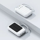 Solar Power Bank Built 4 Cables Portable Charger External Spare Battery Mini Powerbank with LED Light for IPhone Xiaomi Huawei - M & M Global