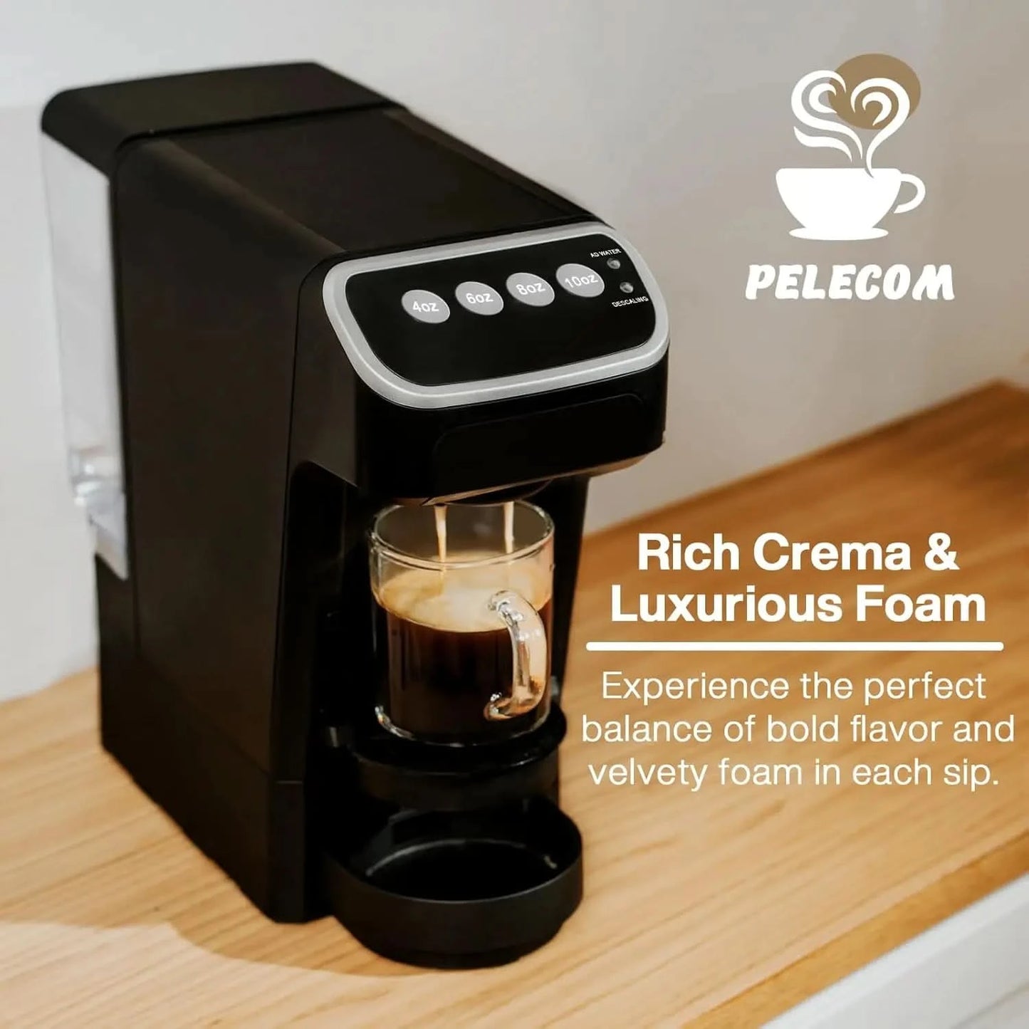 Coffee Machine Compatible with Senseo Pods, Fast Brewing Rich Flavor Extraction Space Saving Sleek Modern Barista Quality Taste, - M & M Global