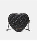 2024 Women's Heart-Shaped Herringbone Crossbody Bag with Eagle and Bird Head Shoulder Bag Chain Purse - M & M Global