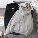 Elegant Fleece Solid Hooded Coats Fashion Women Long Sleeve 2025 New Autumn Winter Warm Hoodies Jackets Casual Y2K Sweatshirts